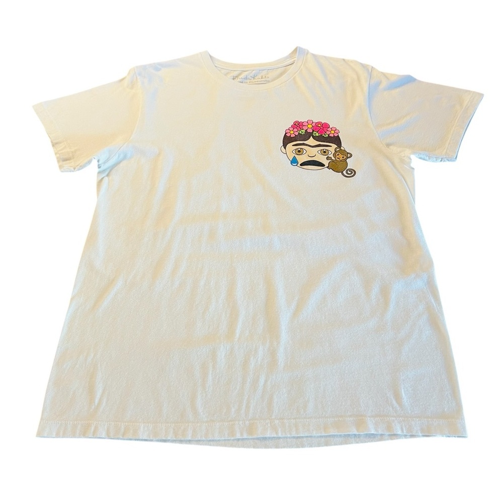 Frida Kahlo White Graphic Tee Size Large